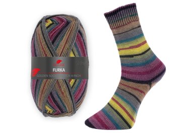 Furka, stretch sock wool, Golden socks, Pro Lana, golden socks berry brown